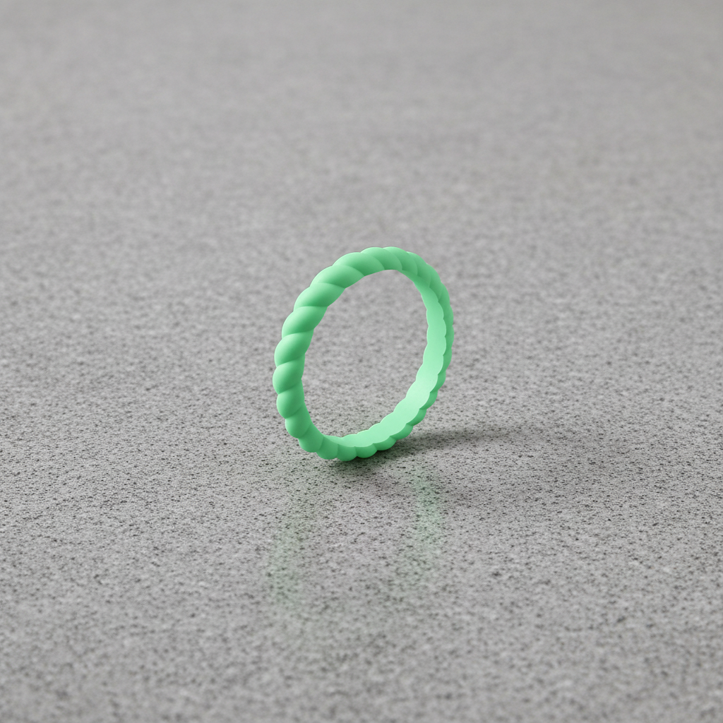 3mm Braided Silicone Ring Stackable - Trailside Green Band