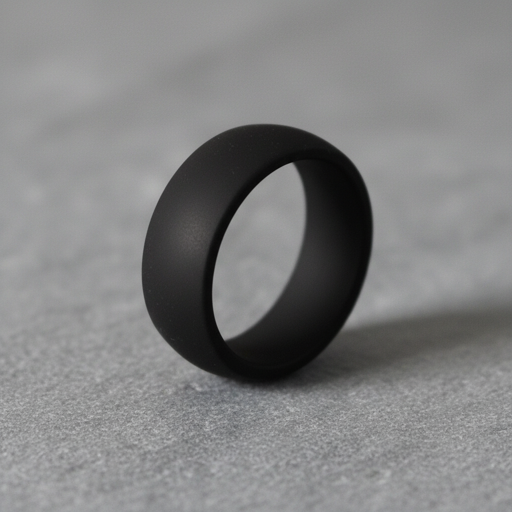 Black Domed Silicone Wedding Ring 8.7mm - Forge and Lumber