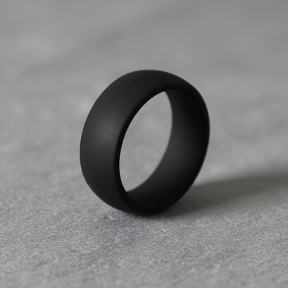 Black Domed Silicone Wedding Ring 8.7mm - Forge and Lumber