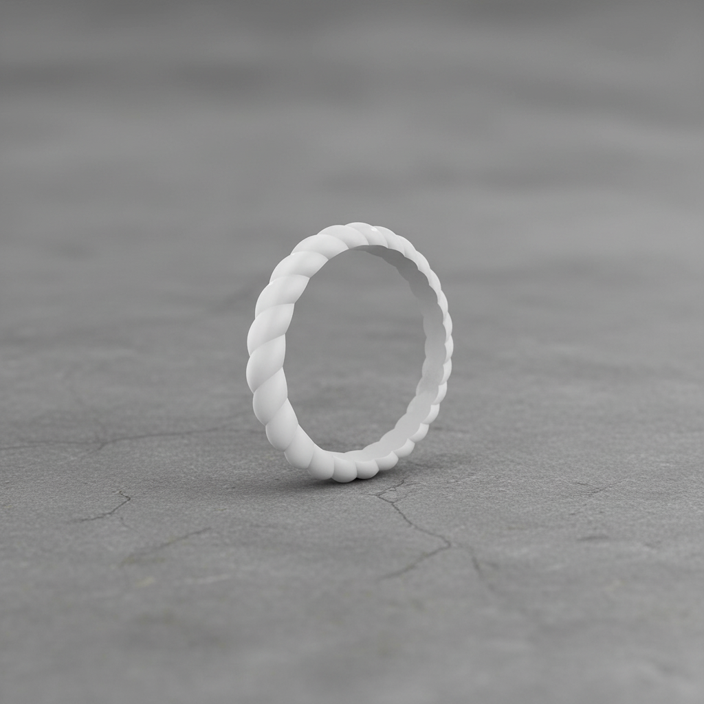 Braided Silicone Ring 3mm Stackable - Granite Grey
