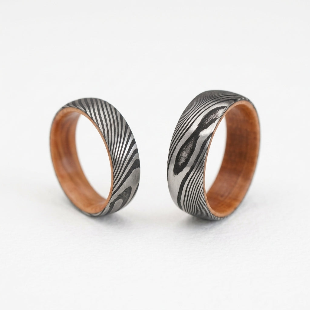 Damascus Matching Pair – 6mm & 8mm