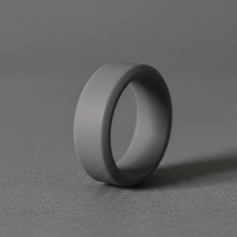 Forge and Lumber Premium Dark Grey Bevelled Silicone Ring 8mm