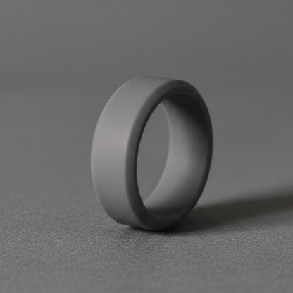 Forge and Lumber Premium Dark Grey Bevelled Silicone Ring 8mm