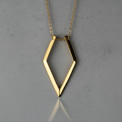 Ring holder necklace with an 18K gold plated adjustable chain