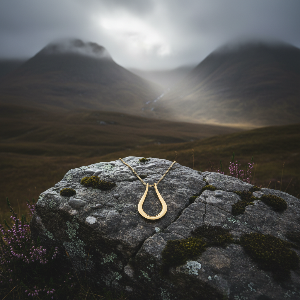 The Abalone necklace: Forge and Lumber 18k gold plated pendant.