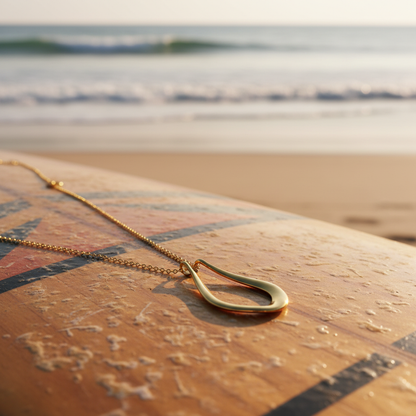 The Abalone ring holder necklace with an adjustable chain