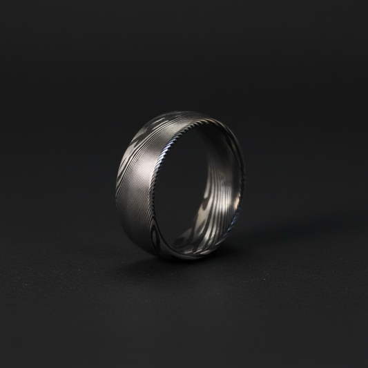 The Crucible ring: Forge and Lumber 8mm bevelled artisan ring.
