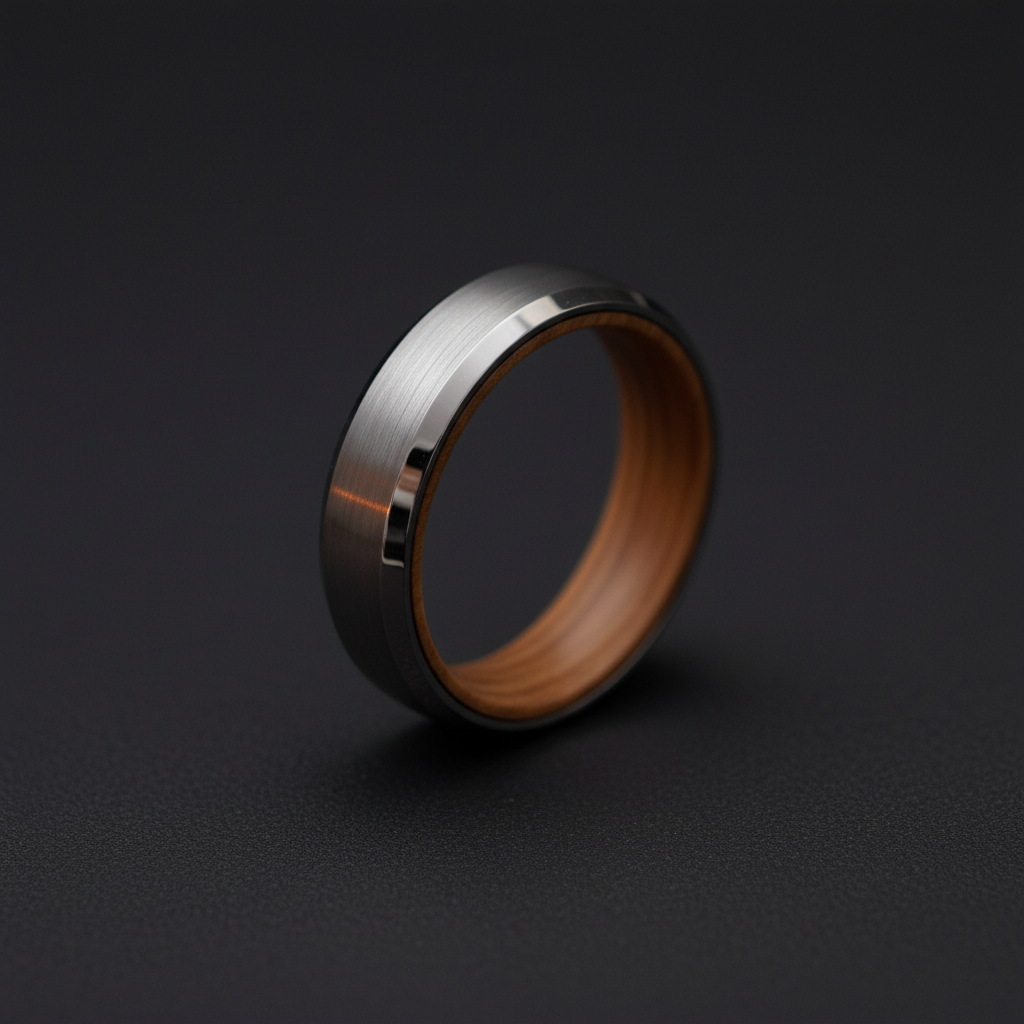 The Glencairn 6mm Ring: Forge and Lumber aerospace-grade tungsten band.
