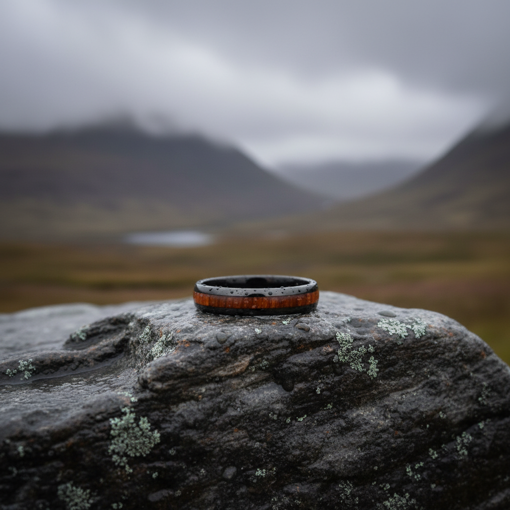 The Grain: Forge and Lumber black engravable product. Durable 4mm design.