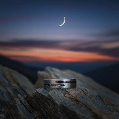 Forge and Lumber The Impact 6mm ring. Professional product photo of a men's 6mm band.
