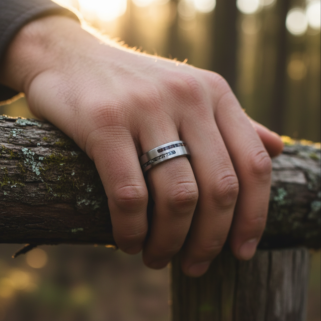 Forge and Lumber The Impact 6mm ring. Professional product shot.