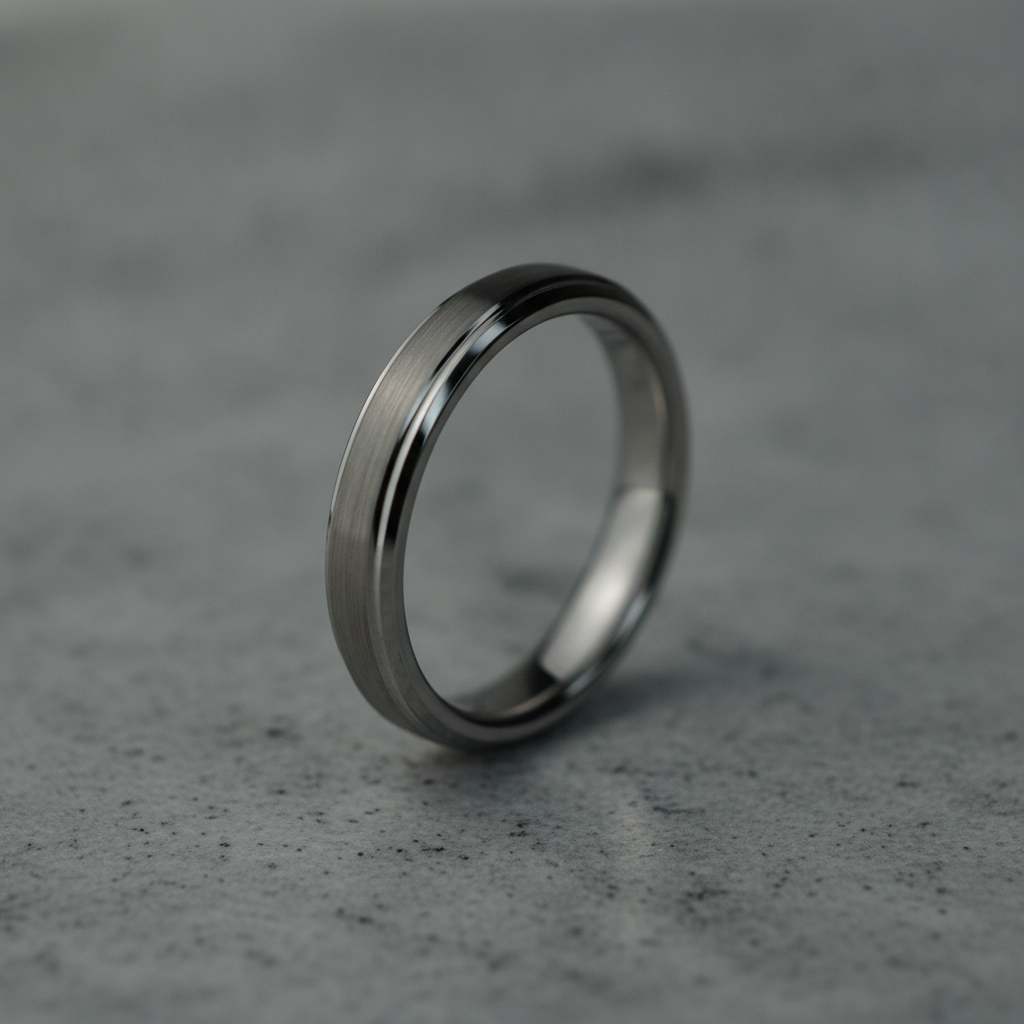 The Keystone 4mm, a bevelled tungsten band