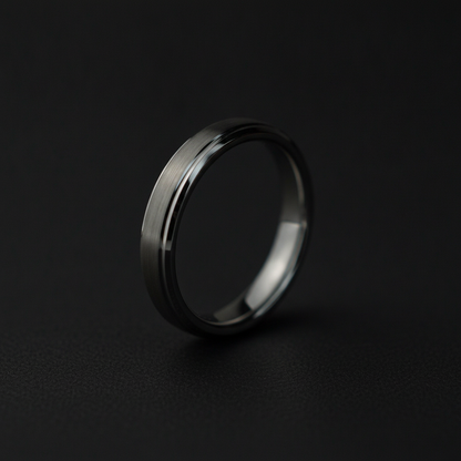 The Keystone 4mm bevelled tungsten wedding band