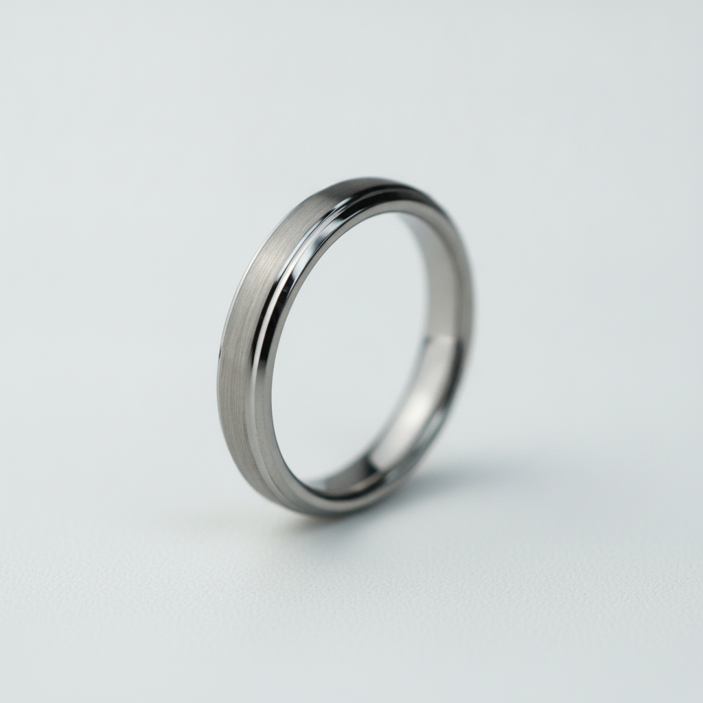 The Keystone 4mm tungsten ring shown from above