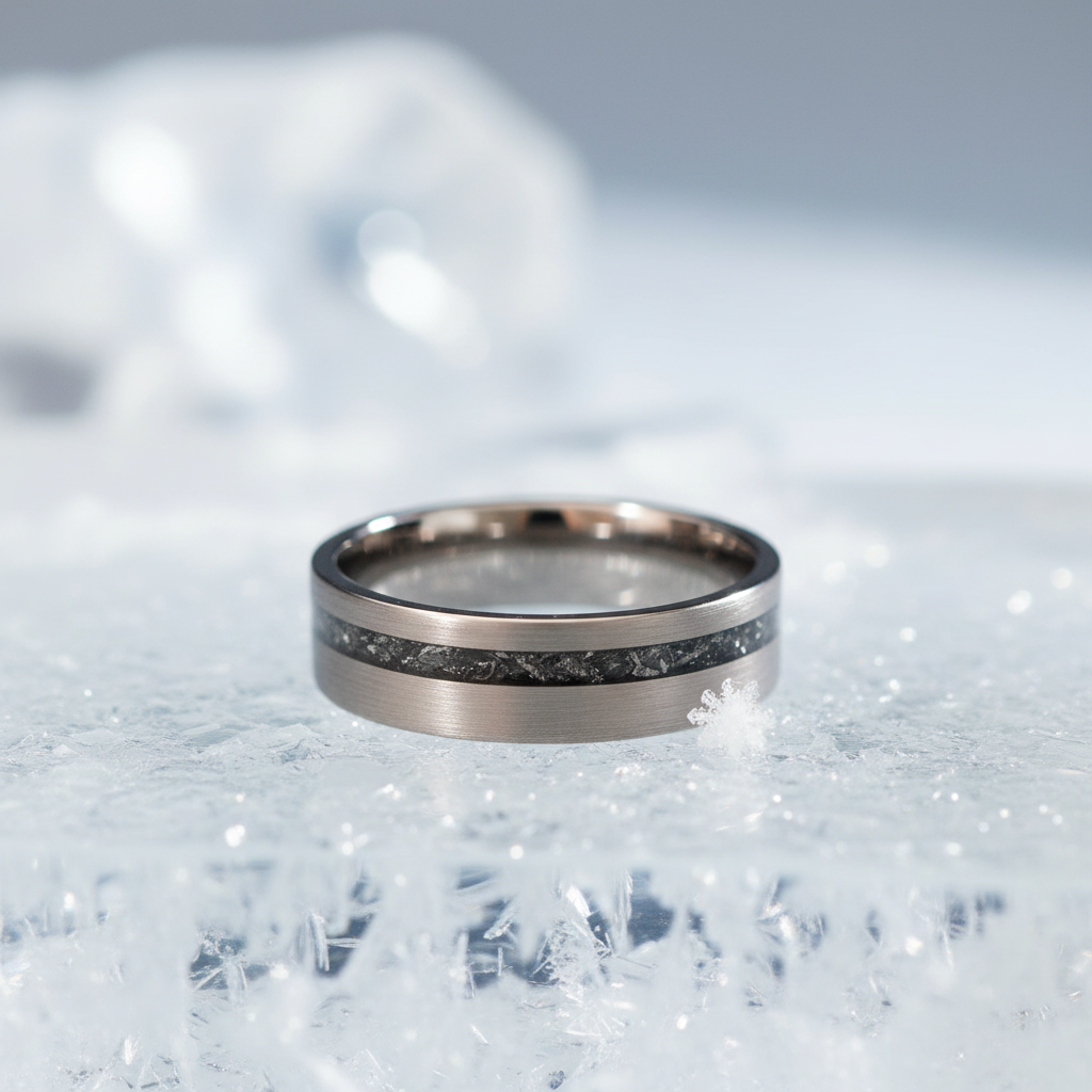 The Nova 6mm ring by Forge and Lumber. A cosmic engravable bestseller.