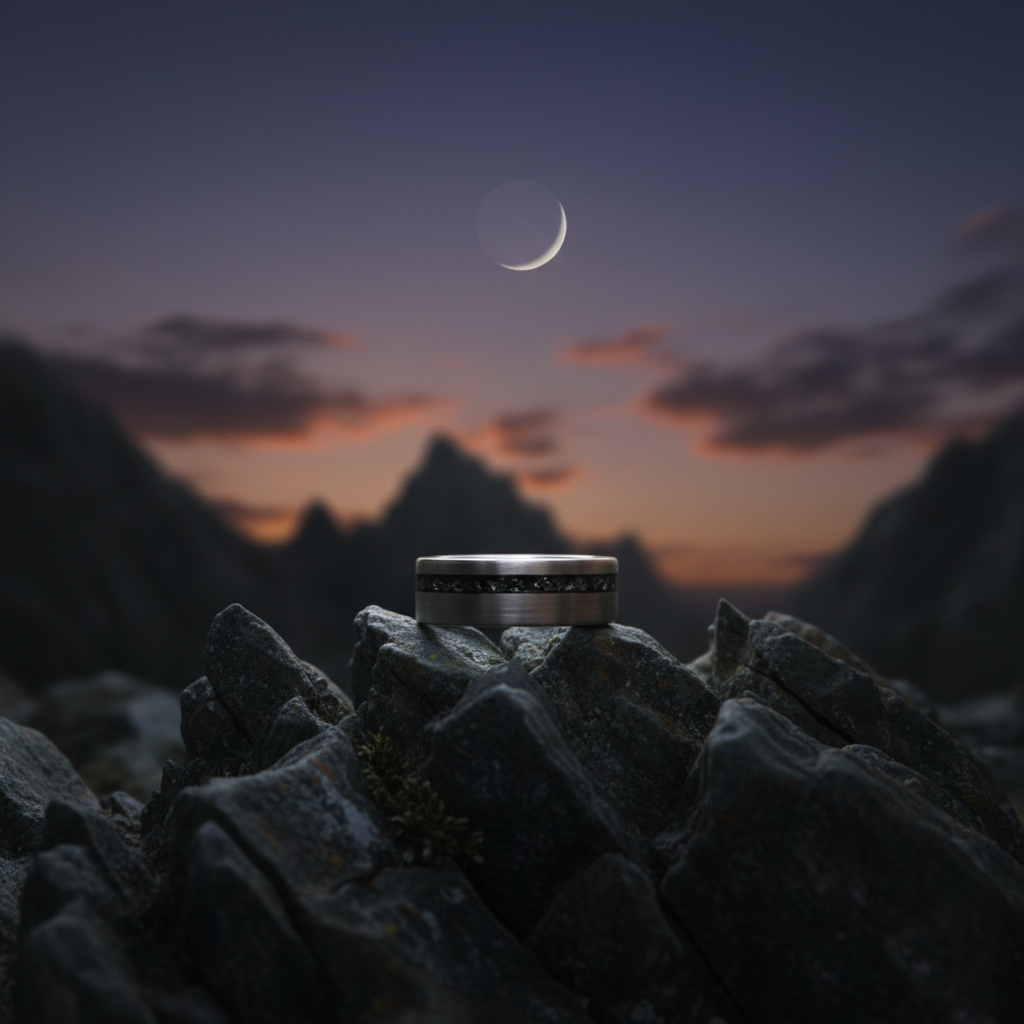 Forge and Lumber The Nova - 8mm ring. A durable, cosmic bestseller.