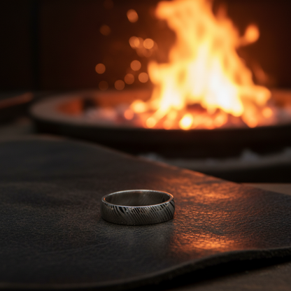 The Ripple Damascus steel artisan product by Forge and Lumber.