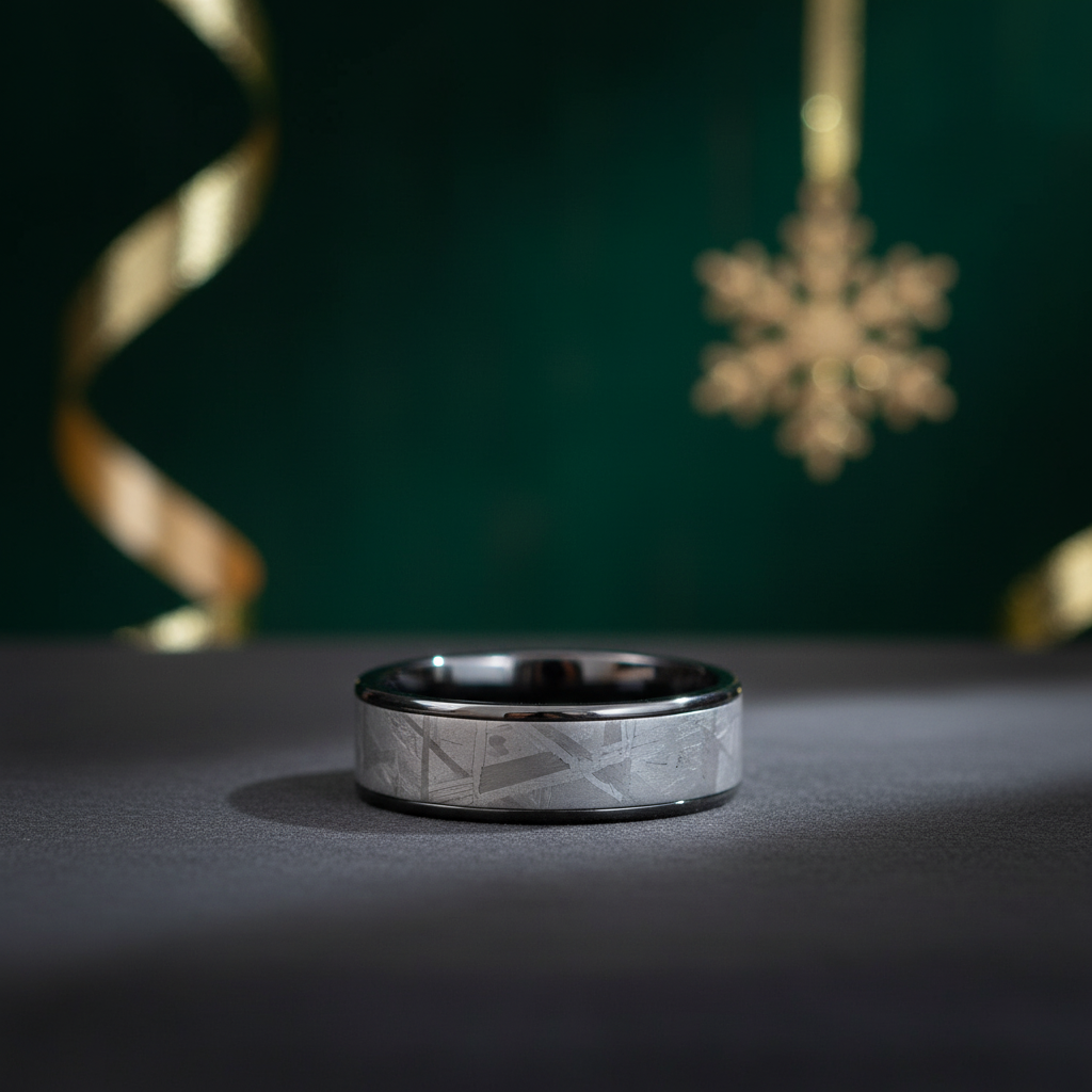 The Titan Black Zirconium Ring: Forge and Lumber durable 8mm band.