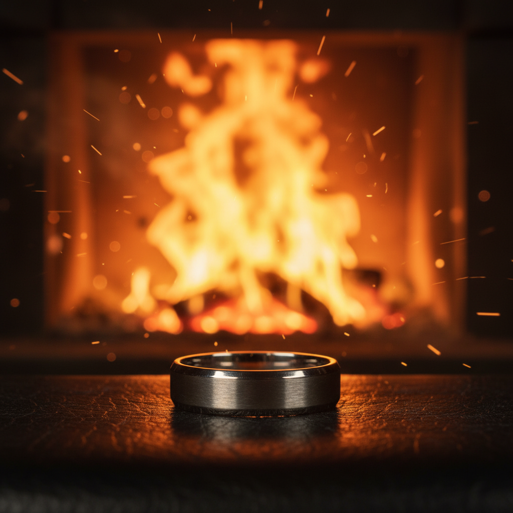 The Torque ring by Forge & Lumber. 6mm titanium band product photo.